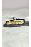 SC0101 - JESUS ANSWERS GOLD PLATED BRAIDED BRACELET - - 1 