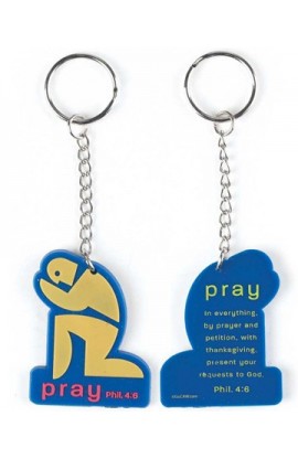 KC-456 - Keyring Pvc Man Pray - - 1 