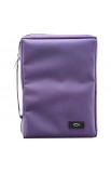 BBM218 - Dahlia Purple Poly Canvas Bible Cover with Fish Applique (Medium) - - 1 