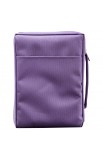 BBM218 - Dahlia Purple Poly Canvas Bible Cover with Fish Applique (Medium) - - 2 