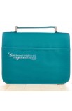 BBM551 - "God's Love Never Fails" Teal Bible Cover (Medium) - - 2 