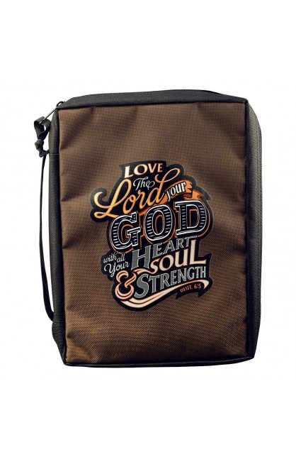 BBL554 - "Love The Lord Your God" Poly Canvas Bible Cover (Large) - - 1 