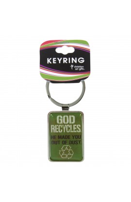 KEP020 - "God Recycles" Metal Keyring - - 1 