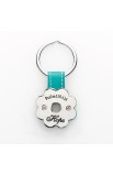 KME011 - "Hope" Blue Flower Metal Keyring - - 2 