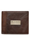 WT118 - Wallet Leather Brown Be Strong & Courageous Badge - - 5 