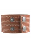 WRL015 - Leather Cuff Wristband with Fish Emblem - - 2 
