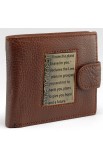 WT015 - Brown Genuine Leather Wallet Brass Inlay Jeremiah 29:11 - - 3 