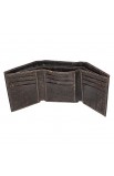 WT083 - Wallet Leather Brown Crosses Badge - - 6 