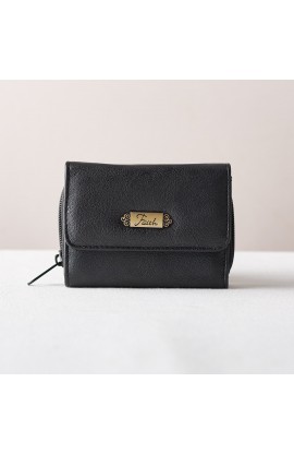 WT076 - Wallet w/"Faith" Badge (Black) - - 1 