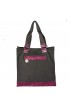 TOT036 - Brushed Gray Canvas & Croc Tote Bag (Purple) - - 1 