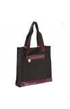 TOT036 - Brushed Gray Canvas & Croc Tote Bag (Purple) - - 4 