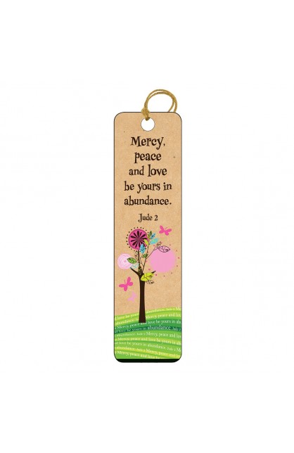 TBM058 - Mercy Peace Love Tassle Bookmark - - 1 