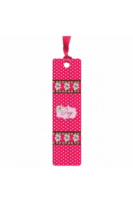 TBM077 - "Joy" (Pink) Sarah J Bookmark w/ Ribbon - - 1 