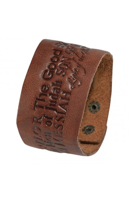 WRL007 - Name of Jesus Leather Wriststrap - - 1 