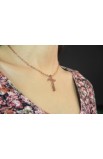 SC0072 - LARGE GEOMETRIC CROSS NECKLACE GOLD ROSE PLATED - - 4 