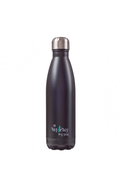 FLS001 - SS Water Bottle Black He Restores - - 1 