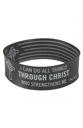 SIL023 - Black Wristband Phil 4:13 - - 1 