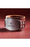 WRL019 - Ladies Leather Christian Cuff Wristband w/"Forgiven" Buckle - - 1 