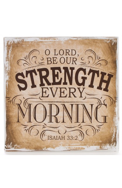 WBL010 - "Finishing Strong Collection: O Lord be Our Strength" Small Wooden Wall Plaque - - 1 