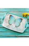 TRA003 - Botanic Butterfly Blessings Melamine Handled Serving Tray - - 2 