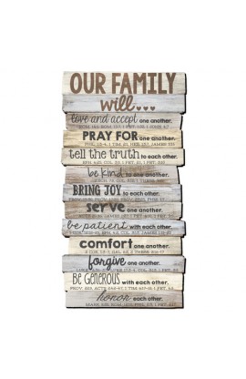 LCP45017 - Wall Decor MDF Large Our Family Will... Stacked 15 1/4 X 29 1/8 - - 1 