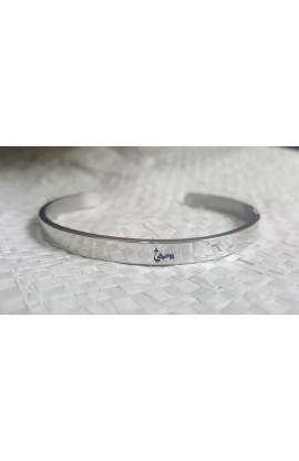 HE LOVES ME ARABIC THIN BANGLE SILVER يحبني