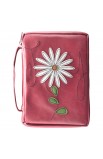 BBM418 - Flower Applique "Joy" Leather Look Bible Cover (Medium) - - 5 