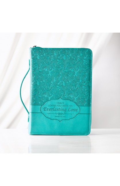 BBM588 - "Everlasting Love" Bible Cover Featuring Jeremiah 31:3 (Medium) - - 1 