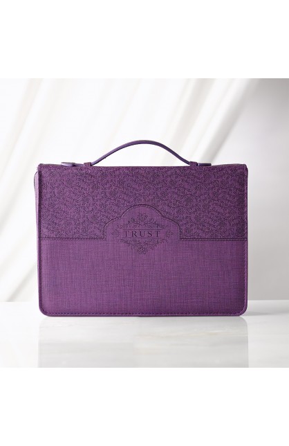 BBM566 - Purple "Trust" Bible Cover (Medium) - - 1 