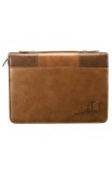 BBM483 - Two Tone LuxLeather Bible Cover in Brown & Tan Featuring John 3:16 (Medium) - - 2 