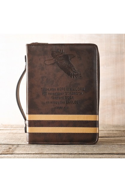 BBM307 - "Isaiah 40:31" Bible Cover in Brown (Medium) - - 1 